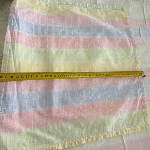 Tablecloth with 3 napkins used, pastel colors, cotton fabric