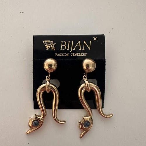 Cat Earrings used, gold color