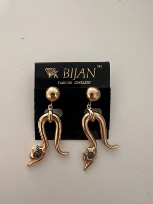 Cat Earrings used, gold color