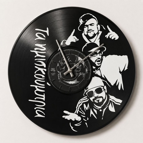 Wall Clock Vinyl Record 30cm Ta Imiskoubria with LED Light