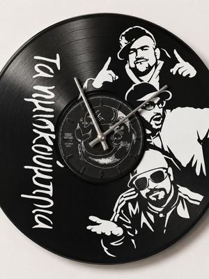 Wall Clock Vinyl Record 30cm Ta Imiskoubria with LED Light