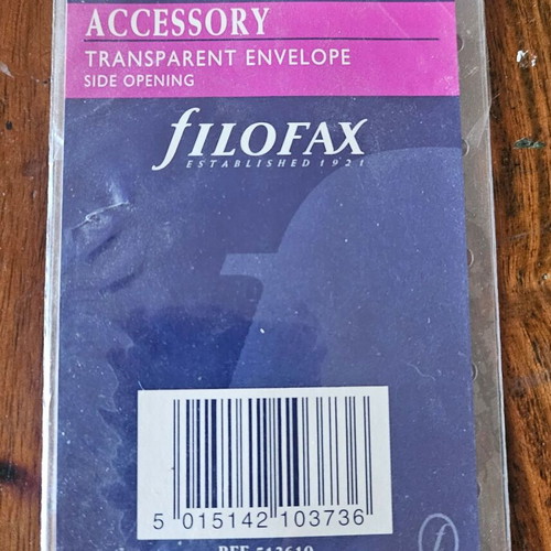 Filofax plastic envelope for mini organiser new