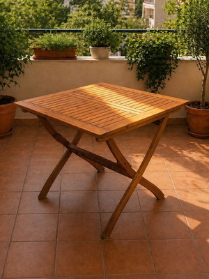 Ξύλινο τραπέζι teak εξωτερικού χώρου καινούργιο