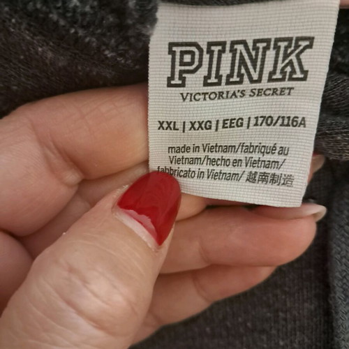 Victoria's Secret Pink Hoodie like new, grey acid-wash, oversized XXL