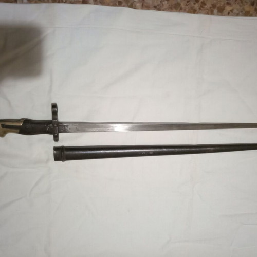Decorative bayonet used, not sharpened, 65 cm with sheath