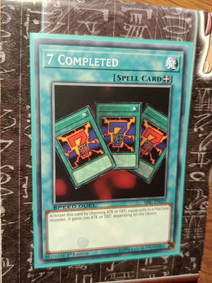 7 Completed Yu-Gi-Oh! Spell Card like new with Ultra Pro sleeve