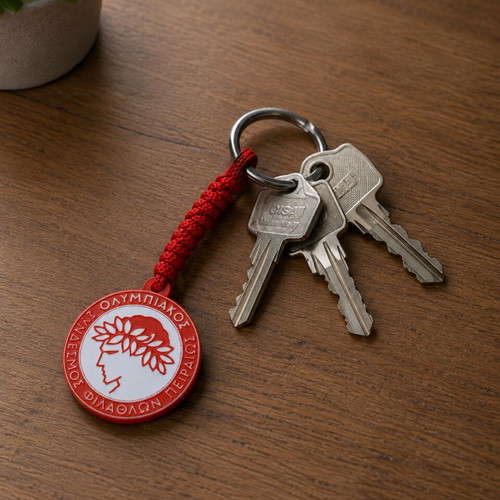 Olympiacos keychain, handmade, premium quality