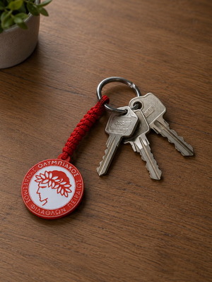 Olympiacos keychain, handmade, premium quality