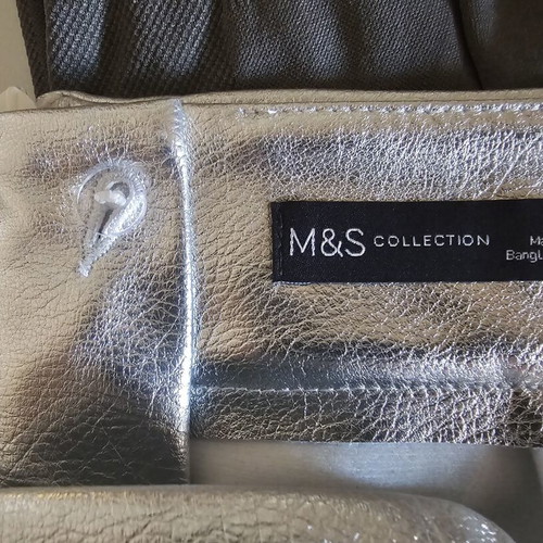 Marks & Spencer faux leather skirt silver size 16 like new