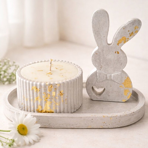 Easter gift with soy candle powder scent porcelain new