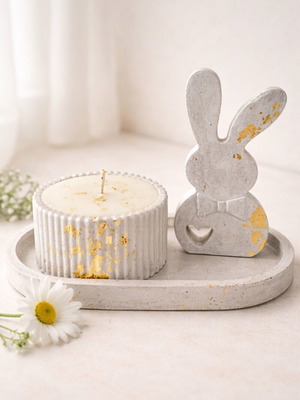 Easter gift with soy candle powder scent porcelain new