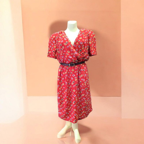 Silk dress XL like new, colorful with lining