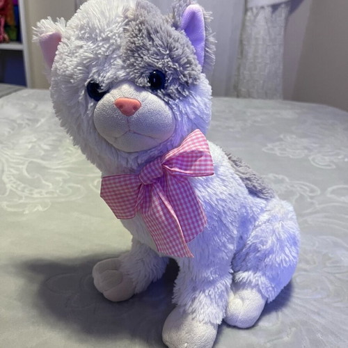 Plush cat with bow 28cm like new, 2015