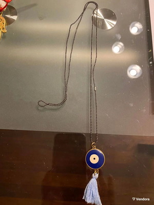 Evil Eye Necklace with Black Chain like new