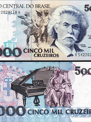 Βραζιλία 5.000 Cruzeiros 1992 τραπεζογραμμάτιο καινούργιο