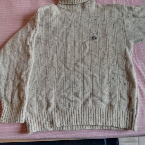 Dur men's wool turtleneck sweater used, white, size M