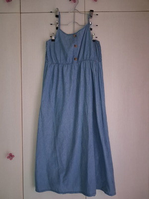 Denim summer dress like new, size L, blue