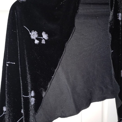 Vintage velvet maxi dress with matching shawl, used, size S
