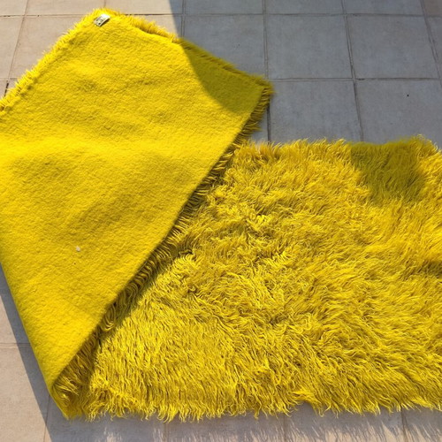 Traditional Flokati Velentza Rug Yellow 270x90 cm like new
