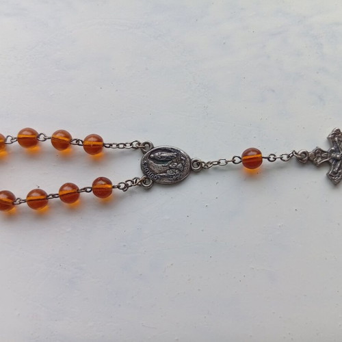 Christian Rosaries with Amethyst Stones used, set of two