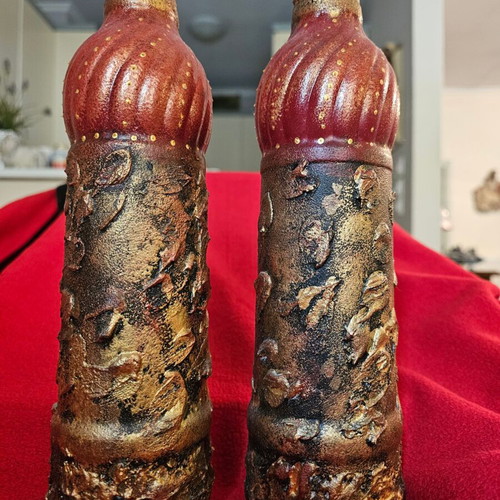 Set of decorative bottles "The Tsarinas" hand-painted and sculpted