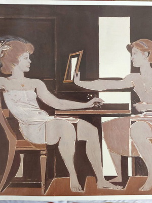Giannis Moralis poster "Bride" 1958-70 like new, print 55x50 cm