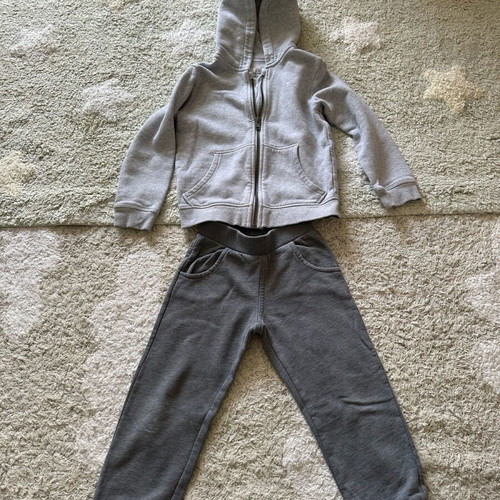 Grey tracksuit set used for 4-5 years old by Lapin and Marks n Spencer jacket