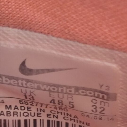 Nike athletic shoes used, size 48.5, beige and blue