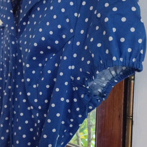 Hearts & Roses dress new, blue and white polka dot, size S