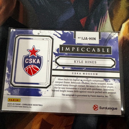 2025-26 Panini Impeccable Euroleague Kyle Hines Auto /42