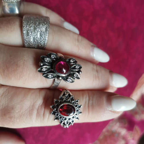 Vintage silver rings collection, like new, set of 4