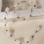 Silver set 925 pink quartz like new