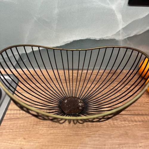 Minimal design fruit bowl black-gold 32cm like new