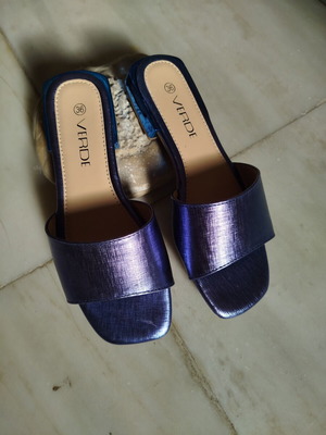 Verde mule παπούτσια flat σαν καινούργια, μεταλλικό μωβ, μέγεθος 36