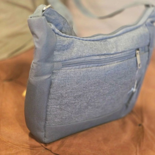 Passenger men's shoulder bag with RFID anti-theft protection, grey
