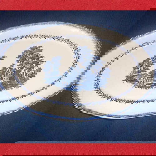 Παλιά Μεγάλη Κεραμική Πιατέλα Ιταλική μεταχειρισμένη 43x29 cm Richard Ginori