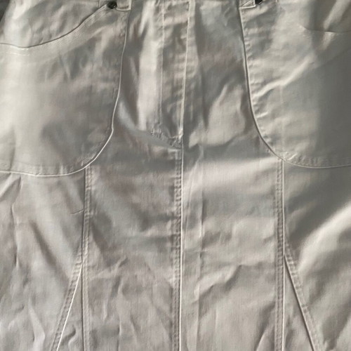 Midi skirt white high-waisted like new, denim style
