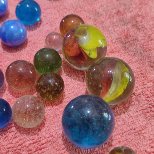 Glass marbles vintage 70s 80s used, good condition