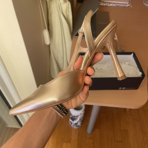 Envie pink gold high heels, size 38, 10 cm