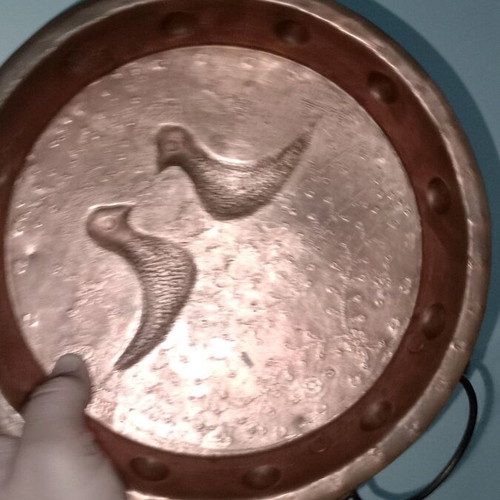 Decorative copper plate like new with beautiful design