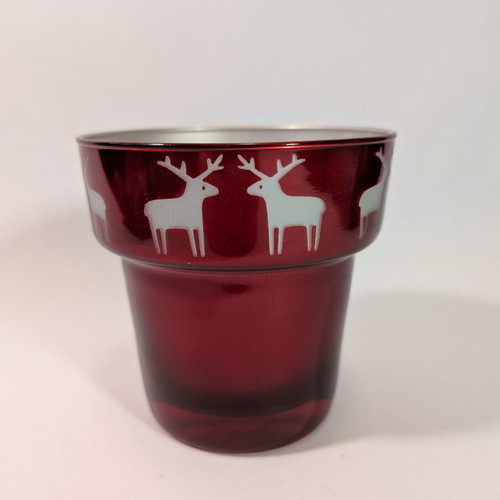 Christmas glass vase like new, height 12cm, diameter 12cm