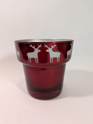 Christmas glass vase like new, height 12cm, diameter 12cm