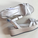 Lumberjack platform sandals new, size 39, white and silver