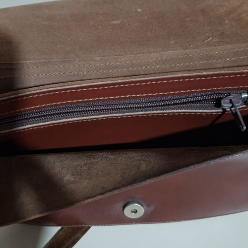 Women's leather shoulder bag used, handmade from high-quality leather