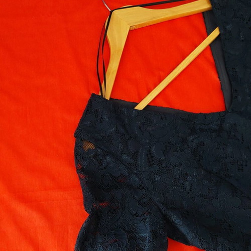 Bill Cost lace dress XXL dark blue like new with gift double lace orange blouse
