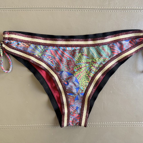 Alice Beachwear bikini bottom medium with adjustable cord like new, blue and red