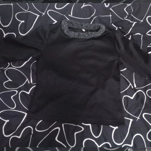 Women's blouse Large new long sleeve black
