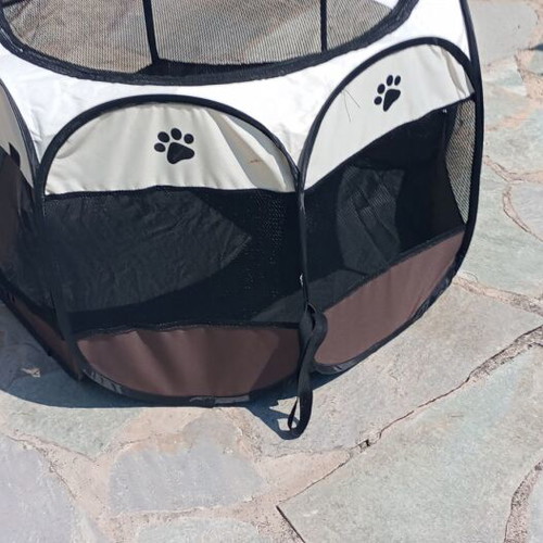 Dog Playpen Brown Beige 91x91x58cm