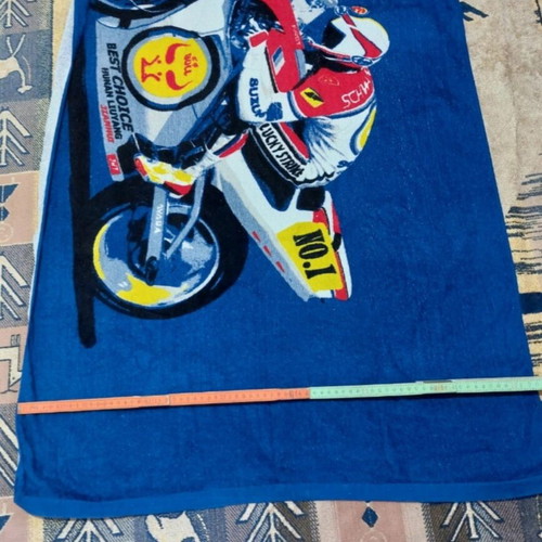 Beach towel used, dark blue, 1.47 × 0.72 m