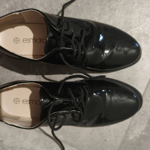 Esmara Oxford shoes black patent leather like new, size 37